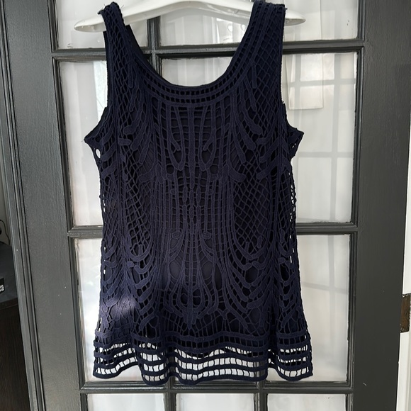 Jennie & Marlis navy crochet tank or shell 🌸 - Picture 1 of 5